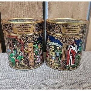 Pair E Otto Schmidt Tin Box Nurnberg Empty Vintage